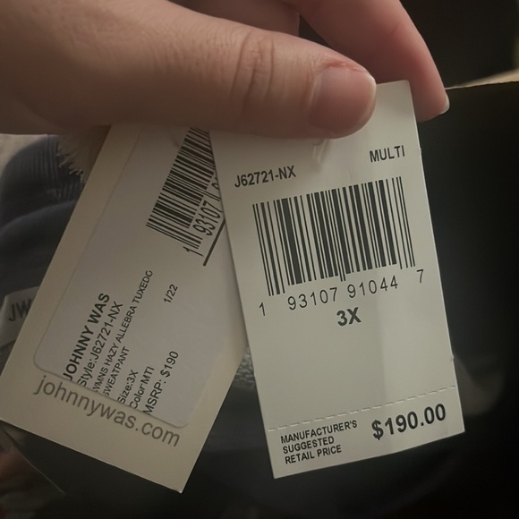 NEW Johnny Was Hazy Allebra Tuxedo Sweatpant Joggers Plus Size Size 3X $190 - Picture 4 of 5